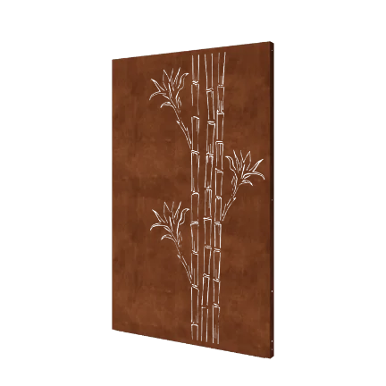 Panel dekoracyjny ze stali corten - Bambus - 120 x 6 x 190 cm