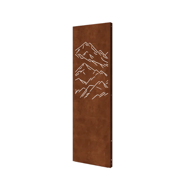 Panel dekoracyjny ze stali corten - Góry 1 - 60 x 6 x 190 cm