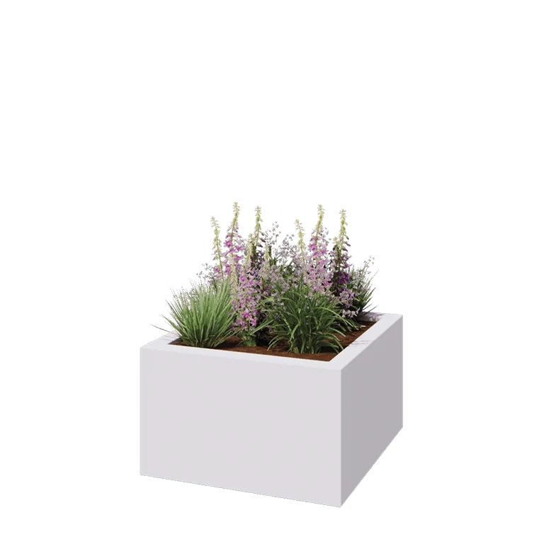 Donica poliestrowa - Kwadrat - 100 x 100 x 60 cm - RAL9010 matowy (biały) - Z dnem
