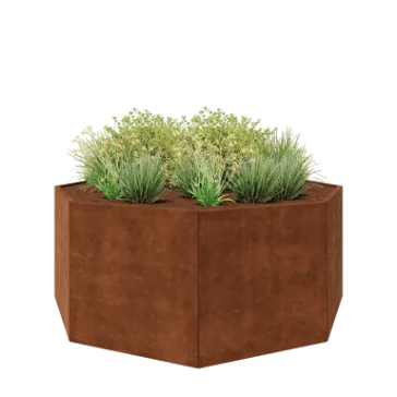 Donica ze stali corten - Ośmiokątne - 241,4 x 241,4 x 100 cm - Bez płyty dolnej
