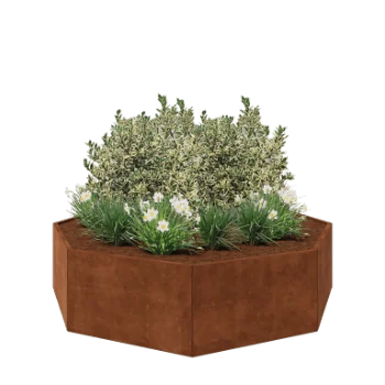 Donica ze stali corten - Ośmiokątne - 241,4 x 241,4 x 60 cm - Bez płyty dolnej