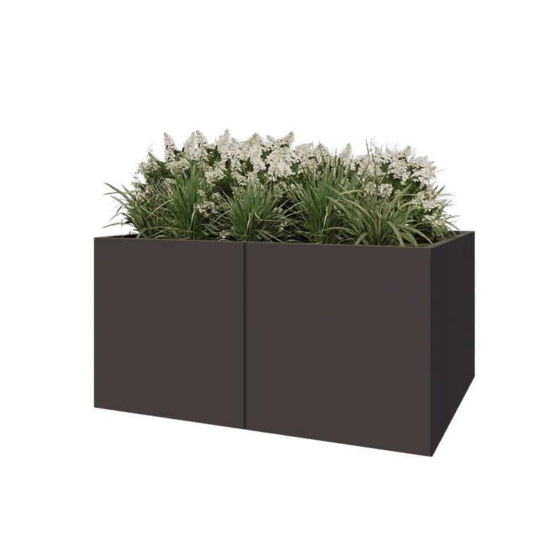 Stalowa donica XXL - Prostokątne - 160 x 120 x 80 cm - Inny kolor RAL - Z płytą dolną