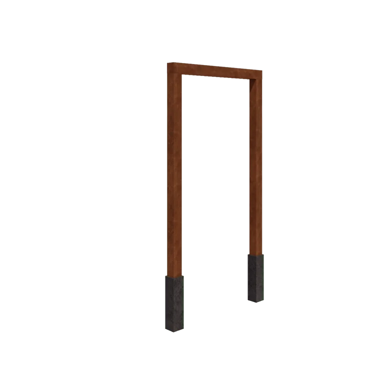 Pergola ze stali corten - Proste - 150 x 230 cm - Z bloczkiem betonowym