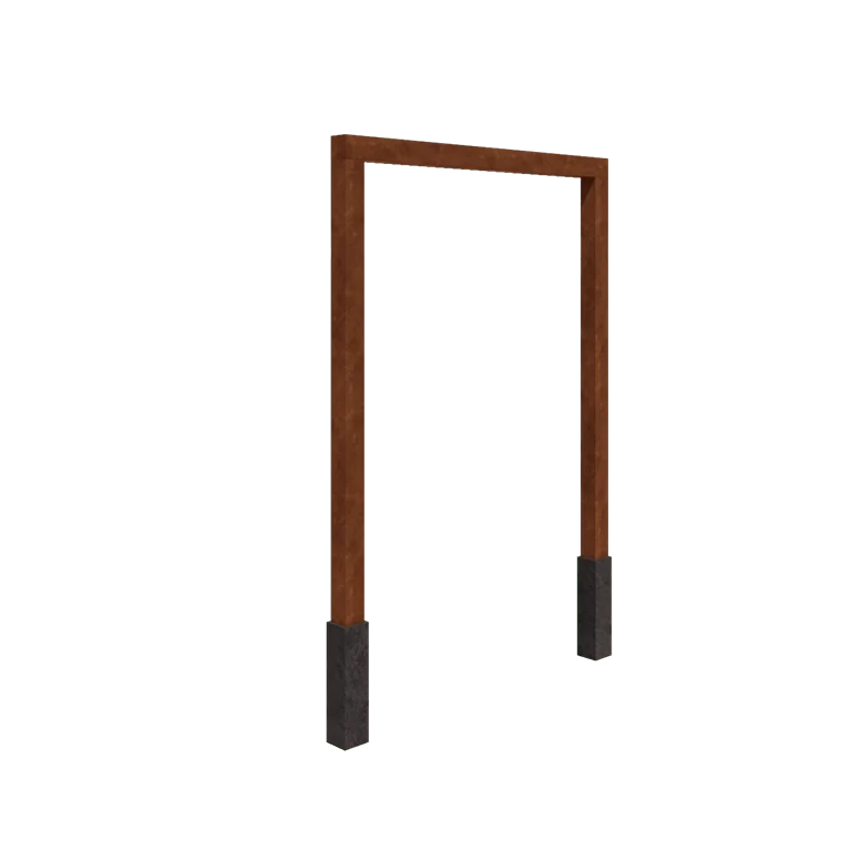 Pergola ze stali corten - Proste - 200 x 230 cm - Z bloczkiem betonowym