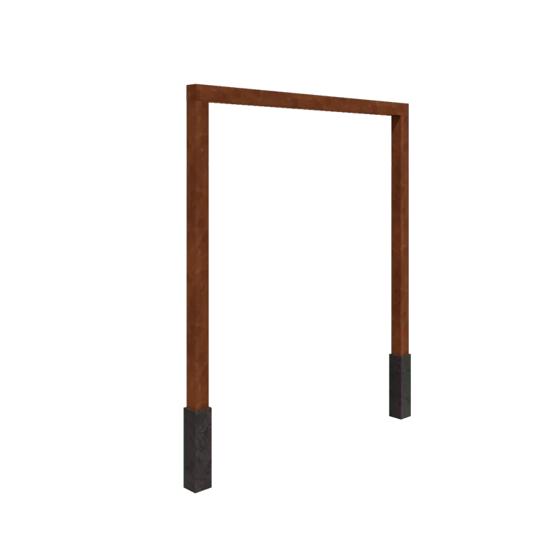 Pergola ze stali corten - Proste - 250 x 230 cm - Z bloczkiem betonowym