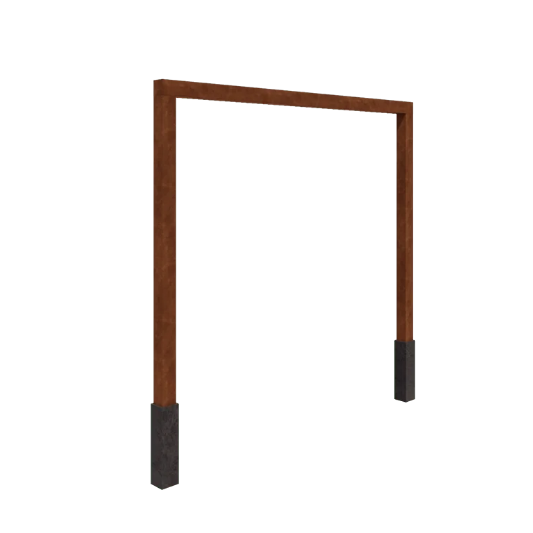 Pergola ze stali corten - Proste - 300 x 230 cm - Z bloczkiem betonowym