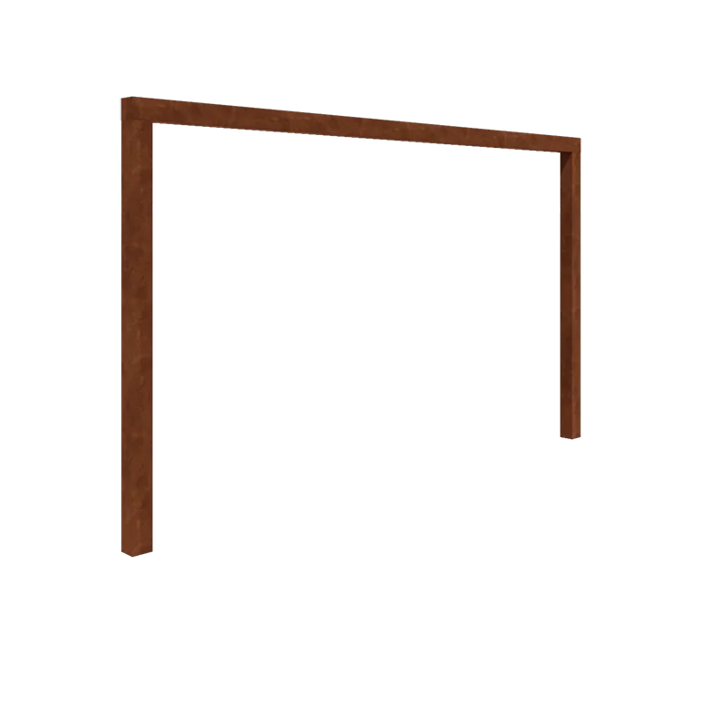 Pergola ze stali corten - Proste - 400 x 230 cm - Bez bloczka betonowego