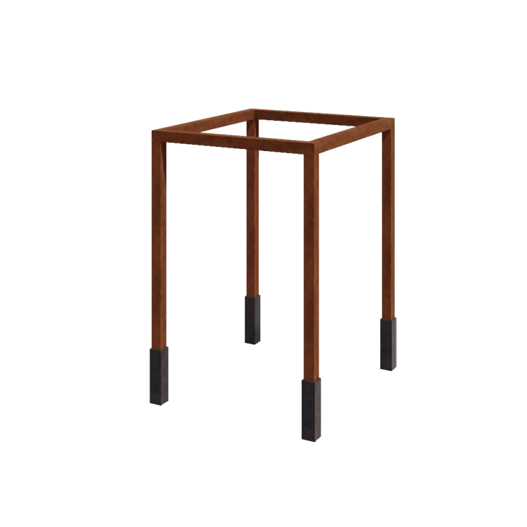 Pergola ze stali corten - Kwadratowe - 224 x 200 x 230 cm - Z bloczkiem betonowym
