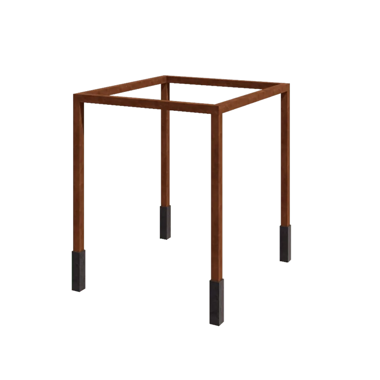 Pergola ze stali corten - Kwadratowe - 274 x 250 x 230 cm - Z bloczkiem betonowym