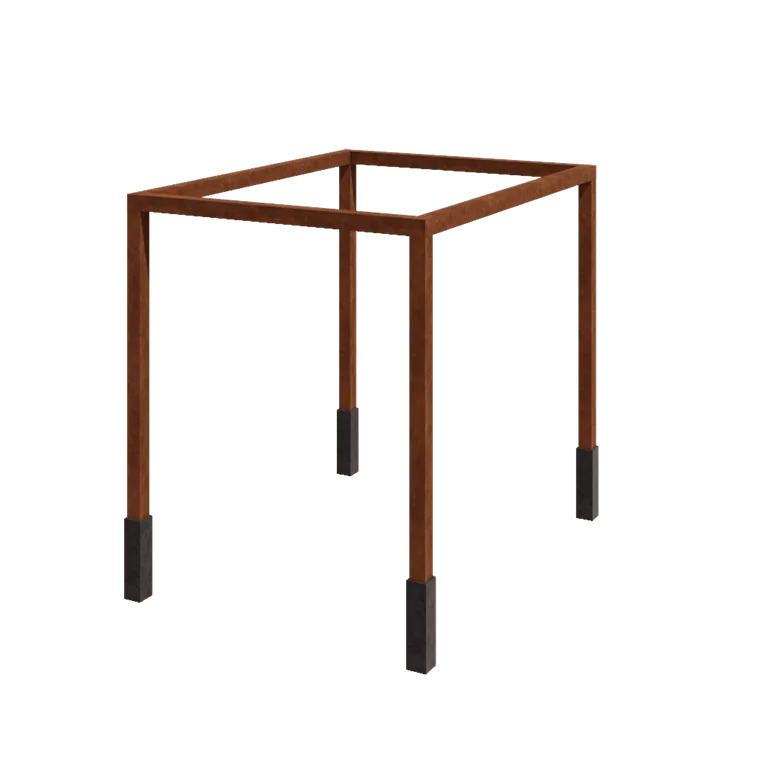 Pergola ze stali corten - Prostokątne - 324 x 250 x 230 cm - Z bloczkiem betonowym