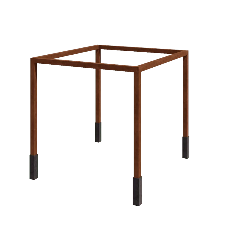 Pergola ze stali corten - Kwadratowe - 324 x 300 x 230 cm - Z bloczkiem betonowym