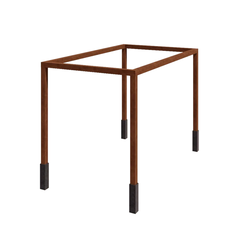 Pergola ze stali corten - Prostokątne - 424 x 250 x 230 cm - Z bloczkiem betonowym