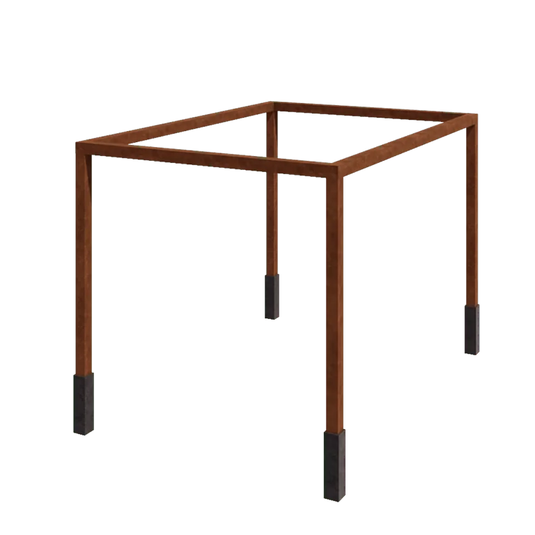 Pergola ze stali corten - Prostokątne - 424 x 300 x 230 cm - Z bloczkiem betonowym