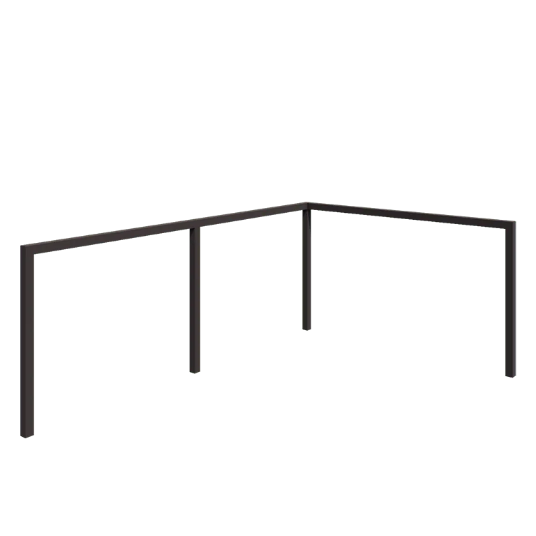 Stalowa pergola - Narożnik - 600 x 412 x 230 cm - RAL7016 matowy (szary antracyt) - Bez bloczka betonowego