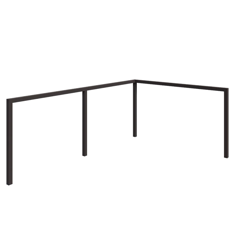 Stalowa pergola - Narożnik - 600 x 412 x 230 cm - Inny kolor RAL - Bez bloczka betonowego