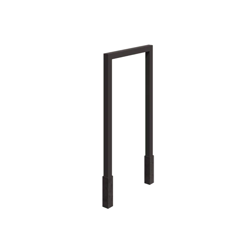 Stalowa pergola - Proste - 150 x 230 cm - RAL7016 matowy (szary antracyt) - Z bloczkiem betonowym