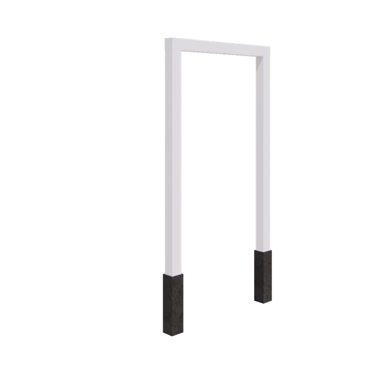 Stalowa pergola - Proste - 150 x 230 cm - RAL9010 matowy (biały) - Z bloczkiem betonowym