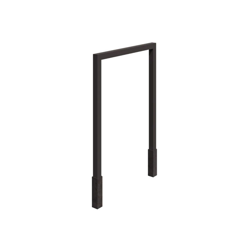 Stalowa pergola - Proste - 200 x 230 cm - RAL7016 matowy (szary antracyt) - Z bloczkiem betonowym