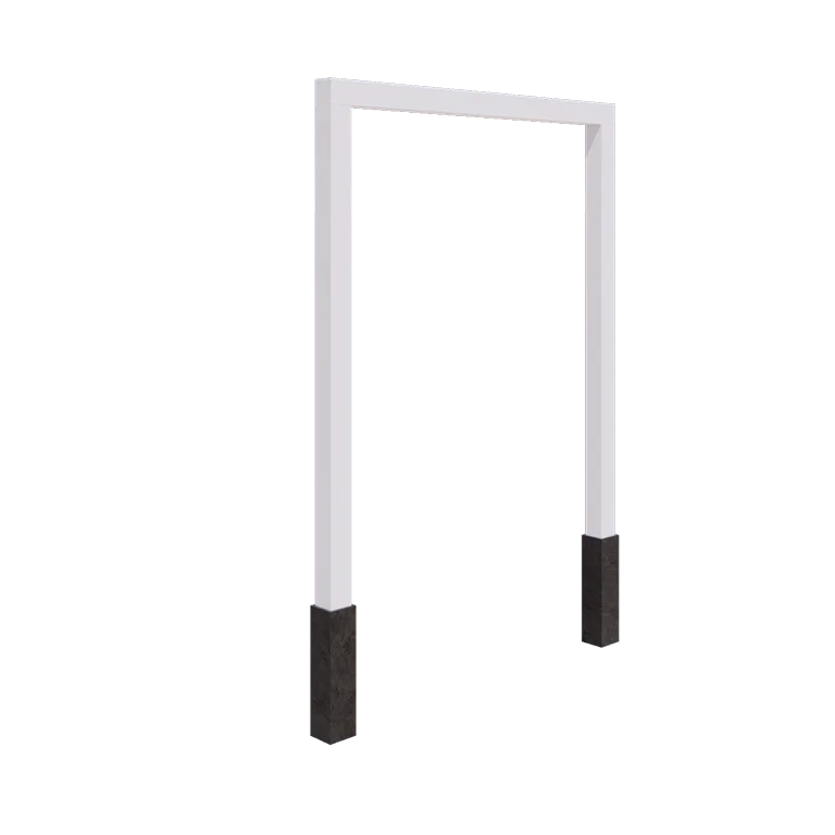Stalowa pergola - Proste - 200 x 230 cm - RAL9010 matowy (biały) - Z bloczkiem betonowym