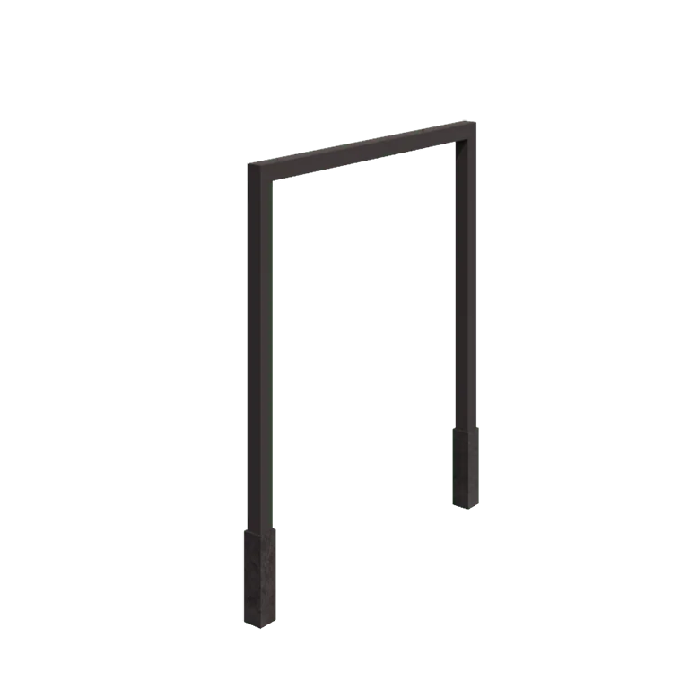 Stalowa pergola - Proste - 250 x 230 cm - RAL7016 matowy (szary antracyt) - Z bloczkiem betonowym