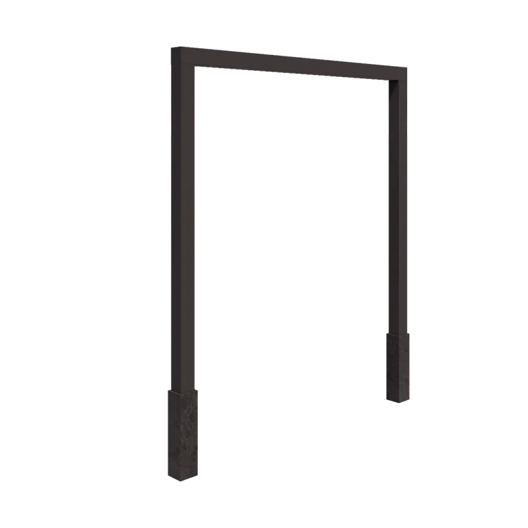 Stalowa pergola - Proste - 250 x 230 cm - Inny kolor RAL - Z bloczkiem betonowym