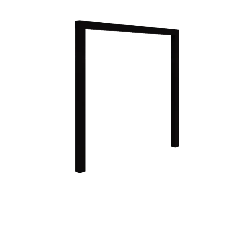 Stalowa pergola - Proste - 250 x 230 cm - RAL9005 matowy (czarny) - Bez bloczka betonowego