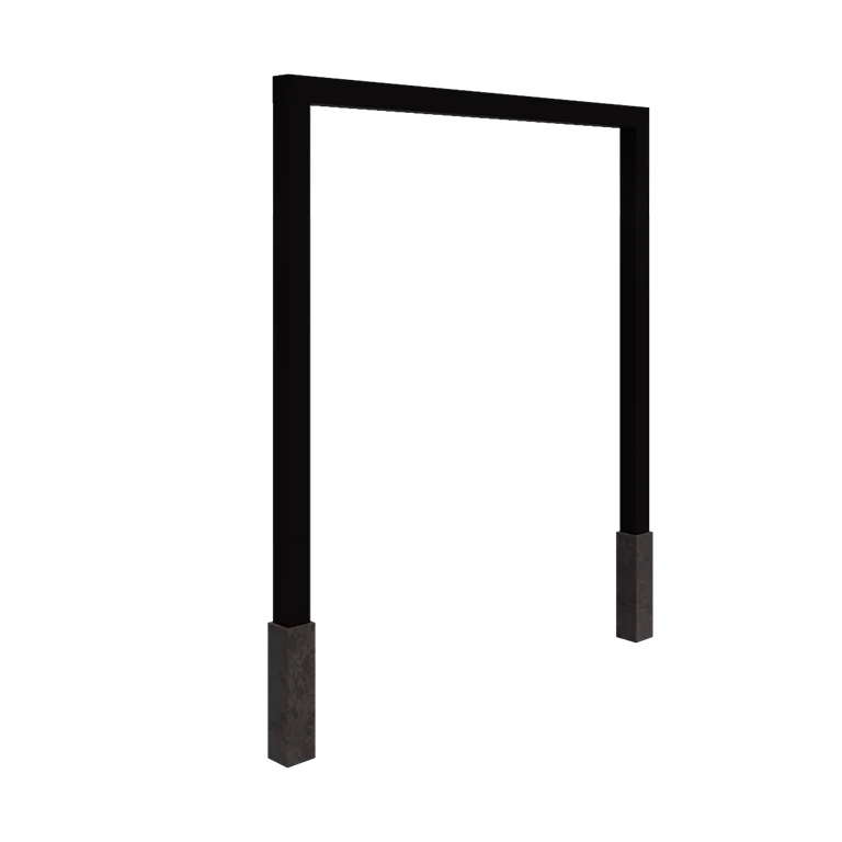 Stalowa pergola - Proste - 250 x 230 cm - RAL9005 matowy (czarny) - Z bloczkiem betonowym