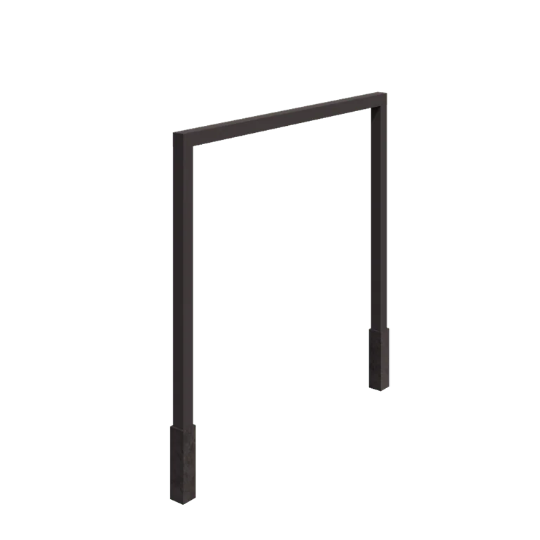Stalowa pergola - Proste - 300 x 230 cm - RAL7016 matowy (szary antracyt) - Z bloczkiem betonowym