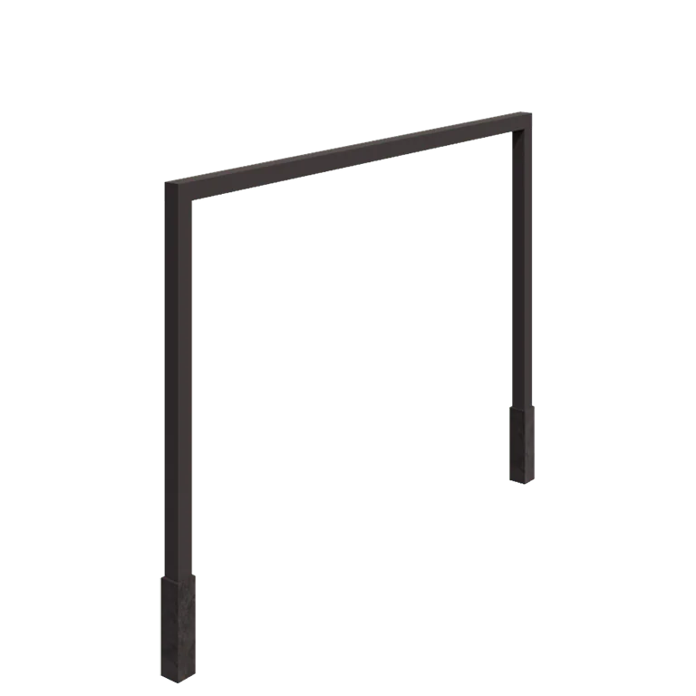 Stalowa pergola - Proste - 400 x 230 cm - RAL7016 matowy (szary antracyt) - Z bloczkiem betonowym