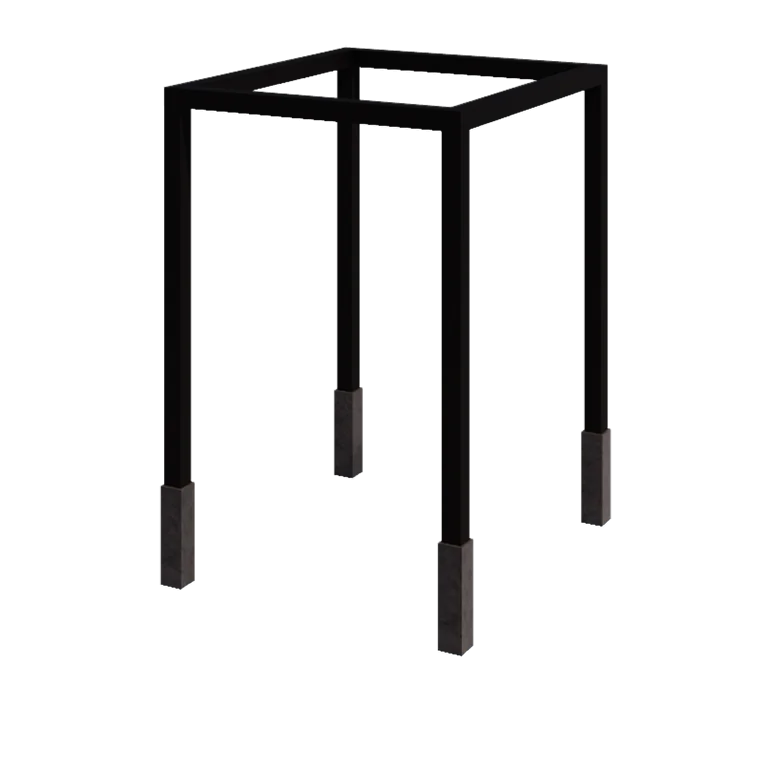 Stalowa pergola - Kwadratowe - 224 x 200 x 230 cm - RAL9005 matowy (czarny) - Z bloczkiem betonowym