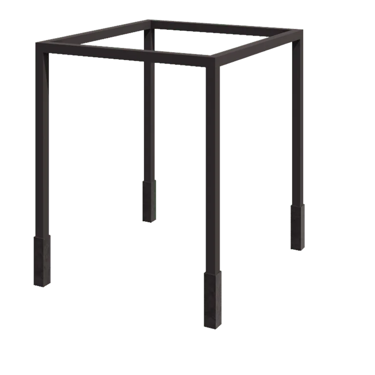 Stalowa pergola - Kwadratowe - 274 x 250 x 230 cm - Inny kolor RAL - Z bloczkiem betonowym