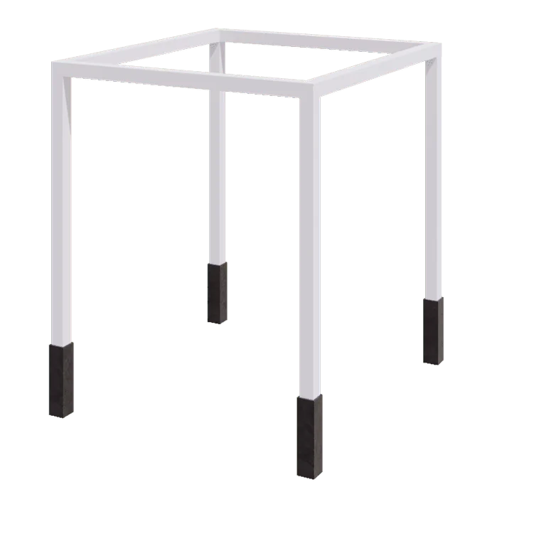 Stalowa pergola - Kwadratowe - 274 x 250 x 230 cm - RAL9010 matowy (biały) - Z bloczkiem betonowym