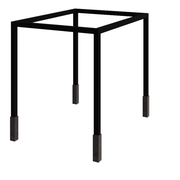 Stalowa pergola - Prostokątne - 324 x 250 x 230 cm - RAL9005 matowy (czarny) - Z bloczkiem betonowym