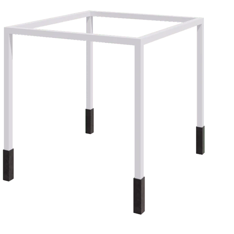 Stalowa pergola - Kwadratowe - 324 x 300 x 230 cm - RAL9010 matowy (biały) - Z bloczkiem betonowym