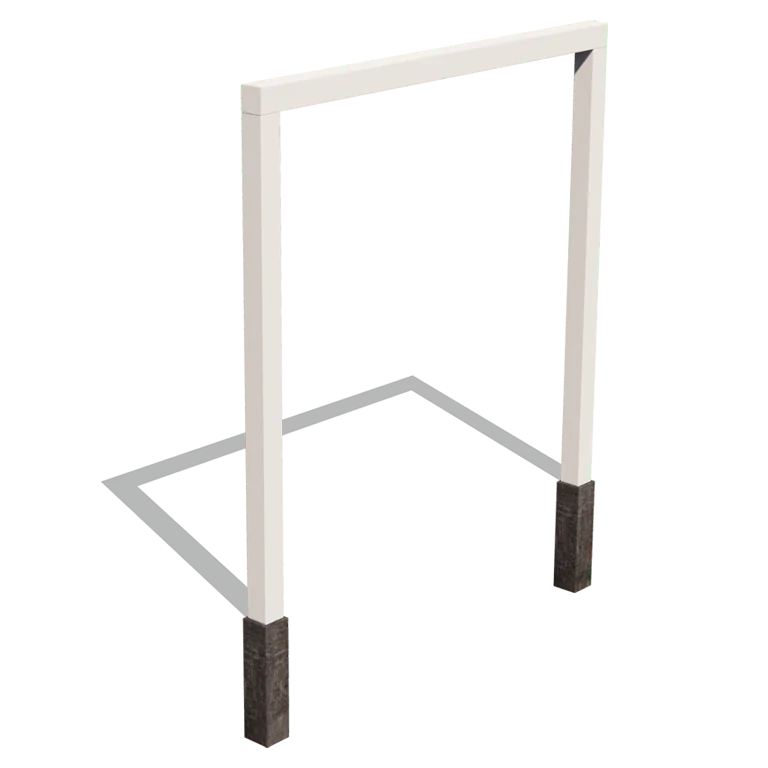 Stalowa pergola - Proste - 250 x 230 cm - RAL9010 matowy (biały) - Bez bloczka betonowego
