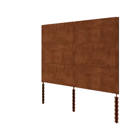 Ogrodzenie panelowe ze stali corten H3 - Kompletny zestaw - 258 x 6 x 190 cm