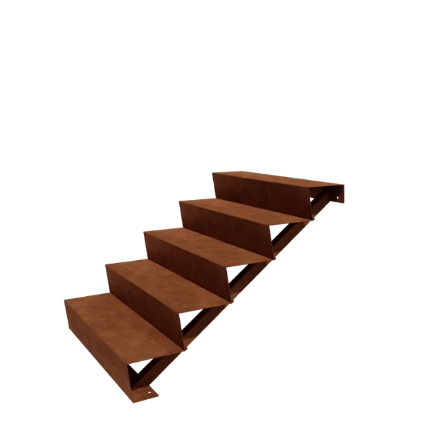 Schódy ogrodowe ze stali corten - 5-stopnie - 120 x 100 x 85 cm