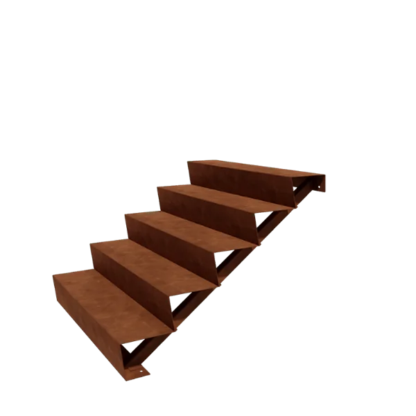 Schódy ogrodowe ze stali corten - 5-stopnie - 120 x 120 x 85 cm
