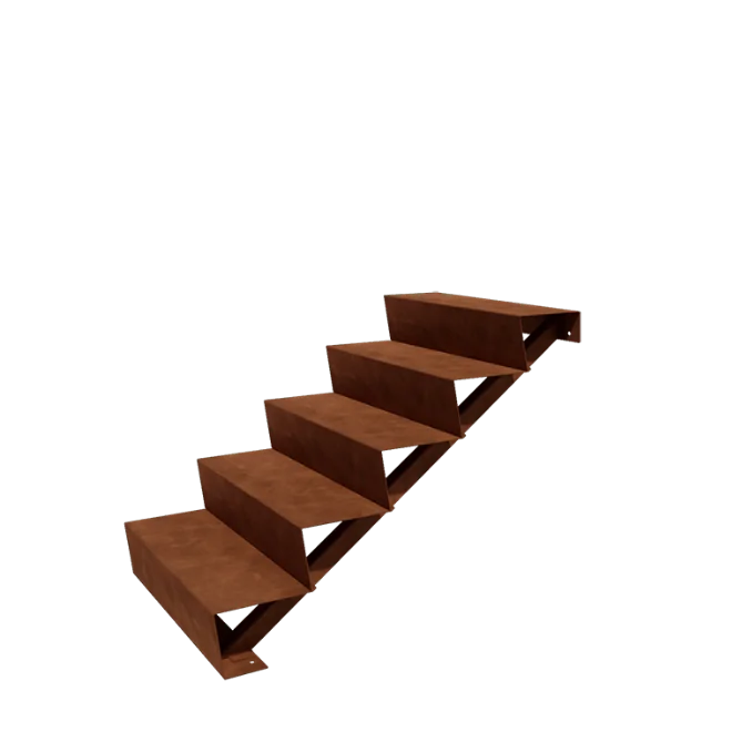Schódy ogrodowe ze stali corten - 5-stopnie - 120 x 80 x 85 cm