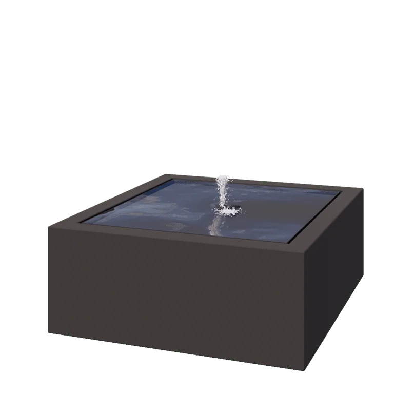 Fontanna ogrodowa z aluminium - Lyra - 100 x 100 x 40 cm - Inny kolor RAL - Z oświetleniem LED