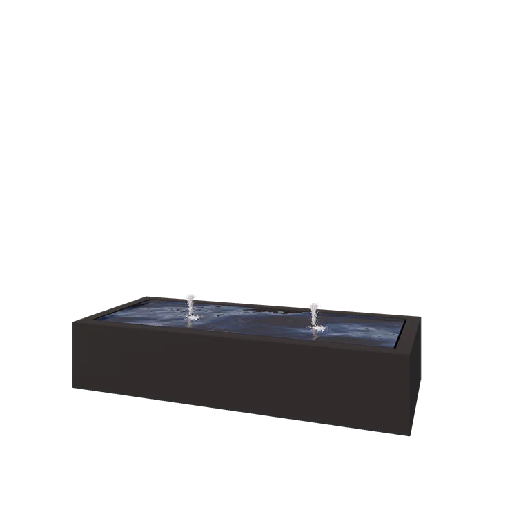 Fontanna ogrodowa z aluminium - Lyra - 200 x 80 x 40 cm - RAL9005 matowy (czarny) - Z oświetleniem LED