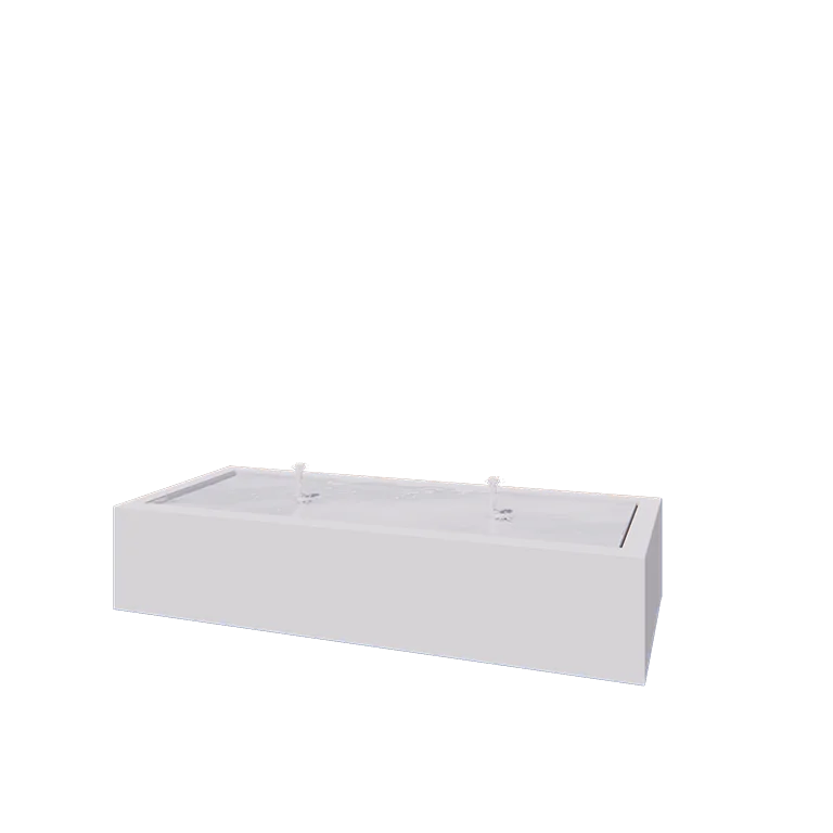 Fontanna ogrodowa z aluminium - Lyra - 200 x 80 x 40 cm - RAL9010 matowy (biały) - Z oświetleniem LED