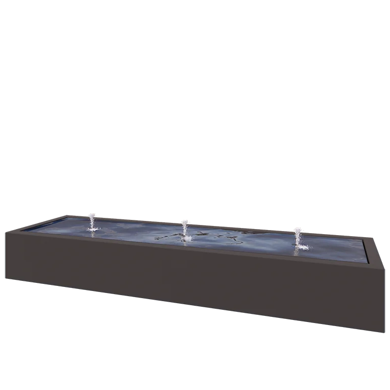 Fontanna ogrodowa z aluminium - Lyra - 300 x 80 x 40 cm - Inny kolor RAL - Z oświetleniem LED