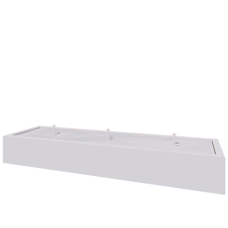 Fontanna ogrodowa z aluminium - Lyra - 300 x 80 x 40 cm - RAL9010 matowy (biały) - Z oświetleniem LED